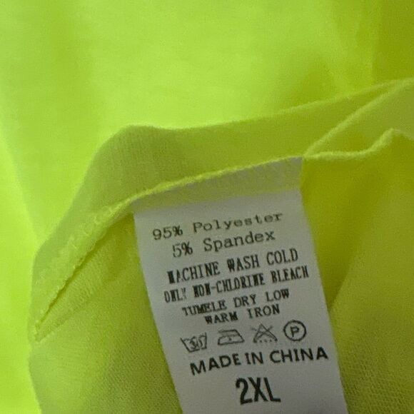 Sunshine & Rodeos Lime Green And Varsity Stripe Leopard Top Size 2XL - Picture 5 of 5